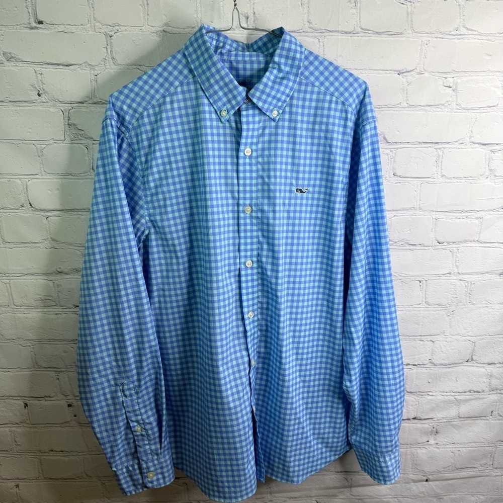 VINEYARD VINES Performance Classic Fit Whale Button Up Shirt Medium